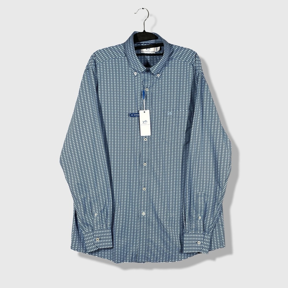 Southern Tide Button Down Shirt Mens L Light Indigo Preppy Coastal Nautical NWT
